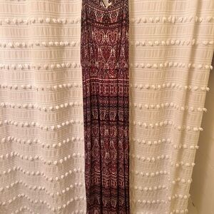 American Eagle BOHO Printed Soft Stretchy Jersey Knit Sleeveless Maxi Dress